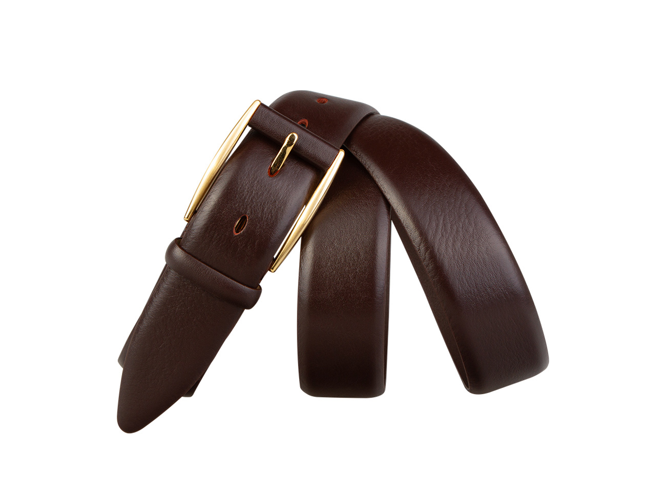 Кожаный коричневый мужской классический ремень PR35-215