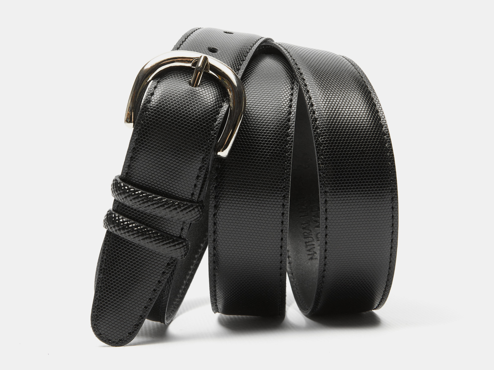 Кожаный черный женский джинсовый ремень B30-2133