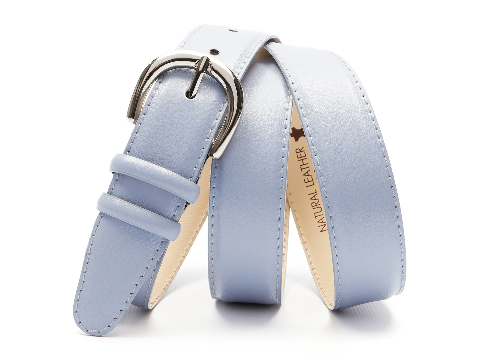 Кожаный голубой женский джинсовый ремень B30-2120