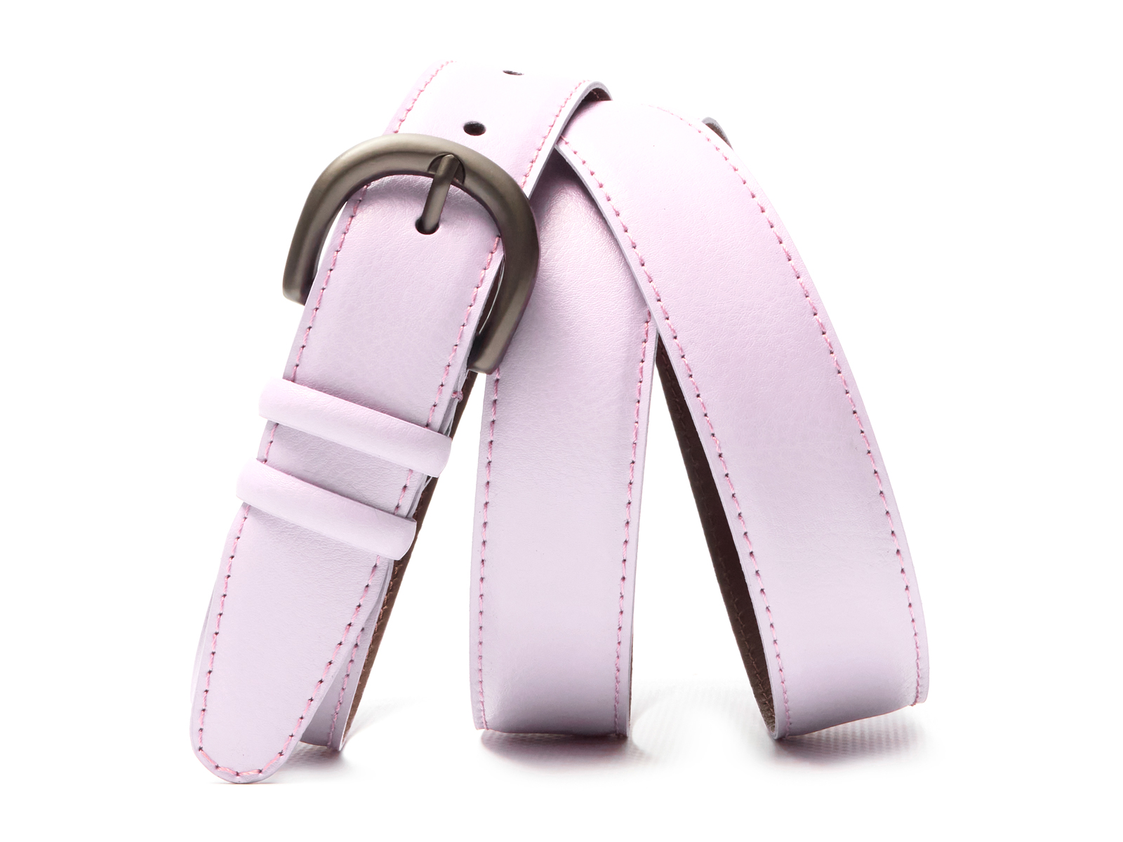 Кожаный лиловый женский джинсовый ремень B30-2139