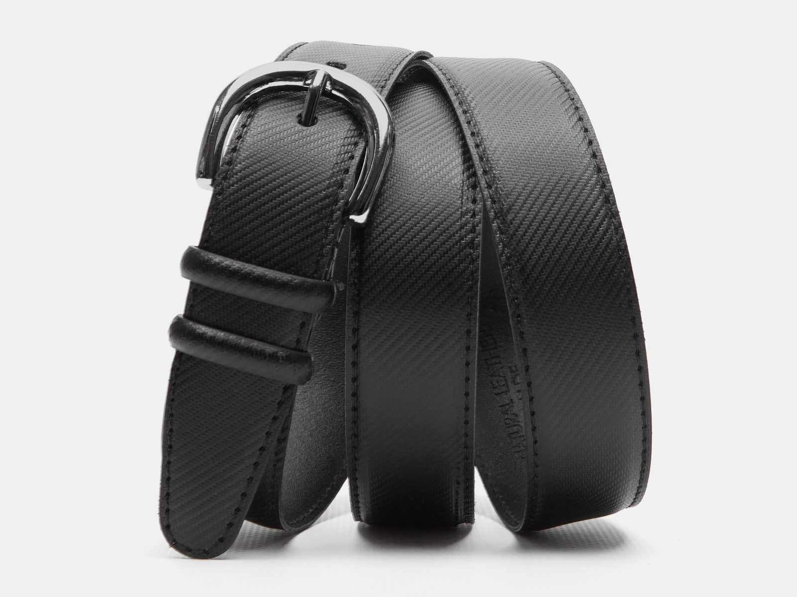 Кожаный черный женский джинсовый ремень B30-2145