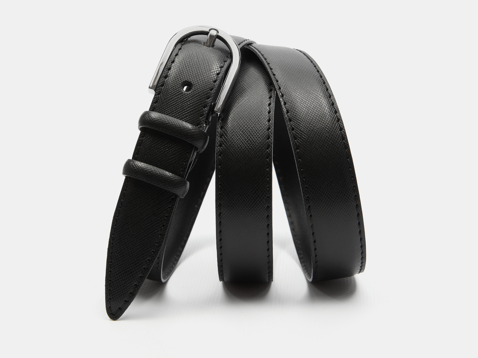 Кожаный черный женский джинсовый ремень B25-271