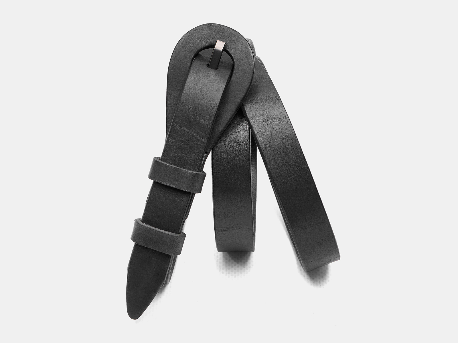 Кожаный черный женский джинсовый ремень B20-35