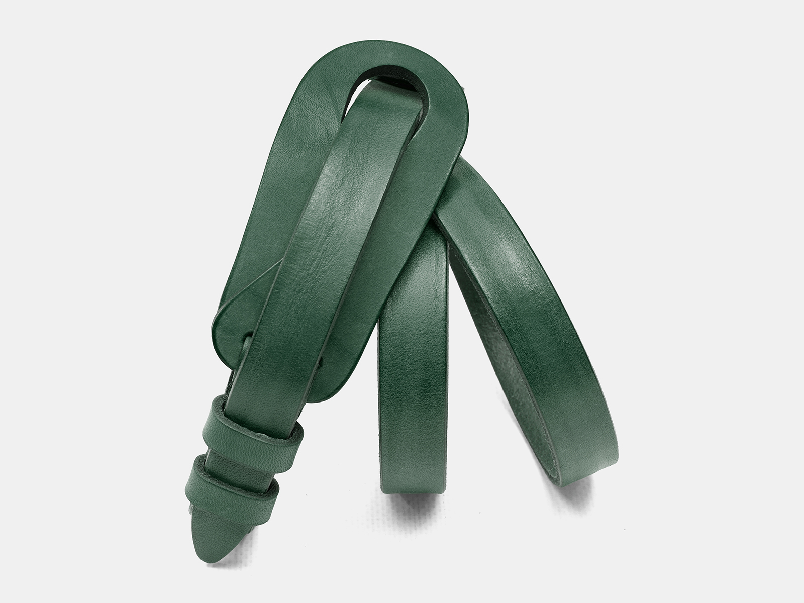 Кожаный зеленый женский джинсовый ремень B20-42