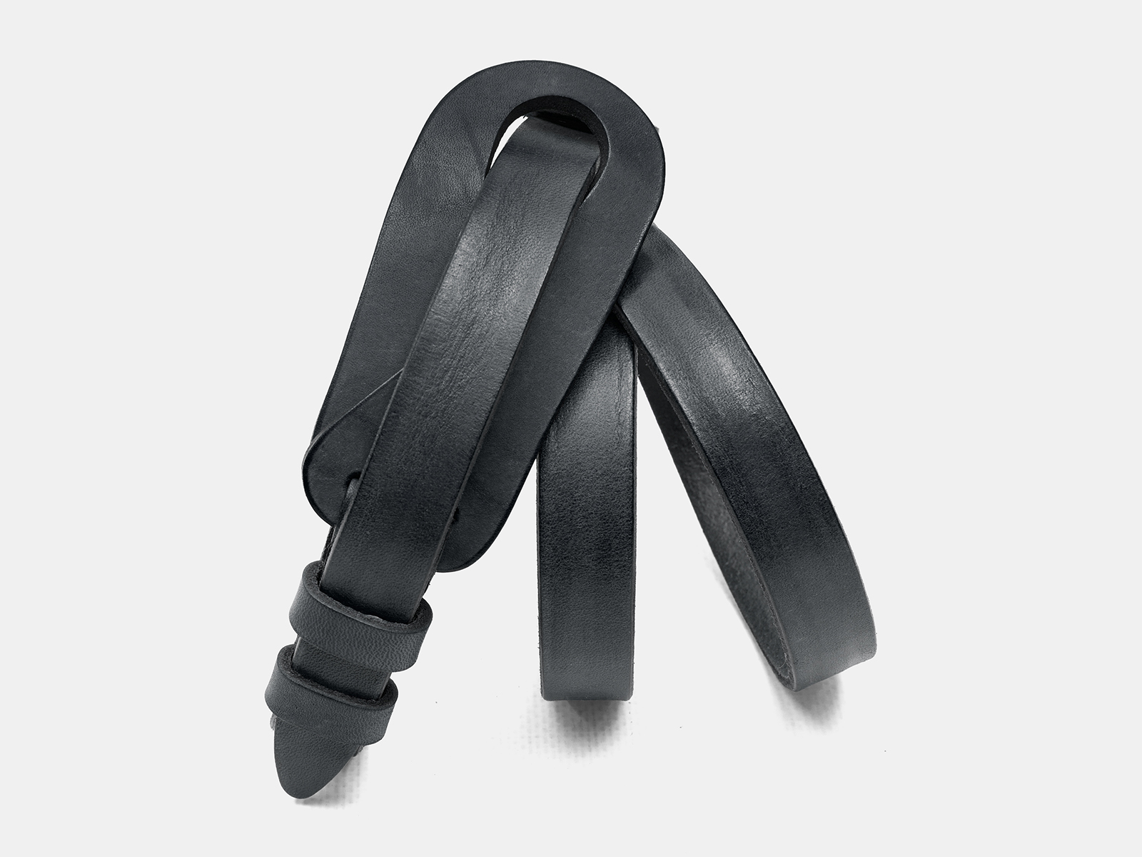 Кожаный черный женский джинсовый ремень B20-43