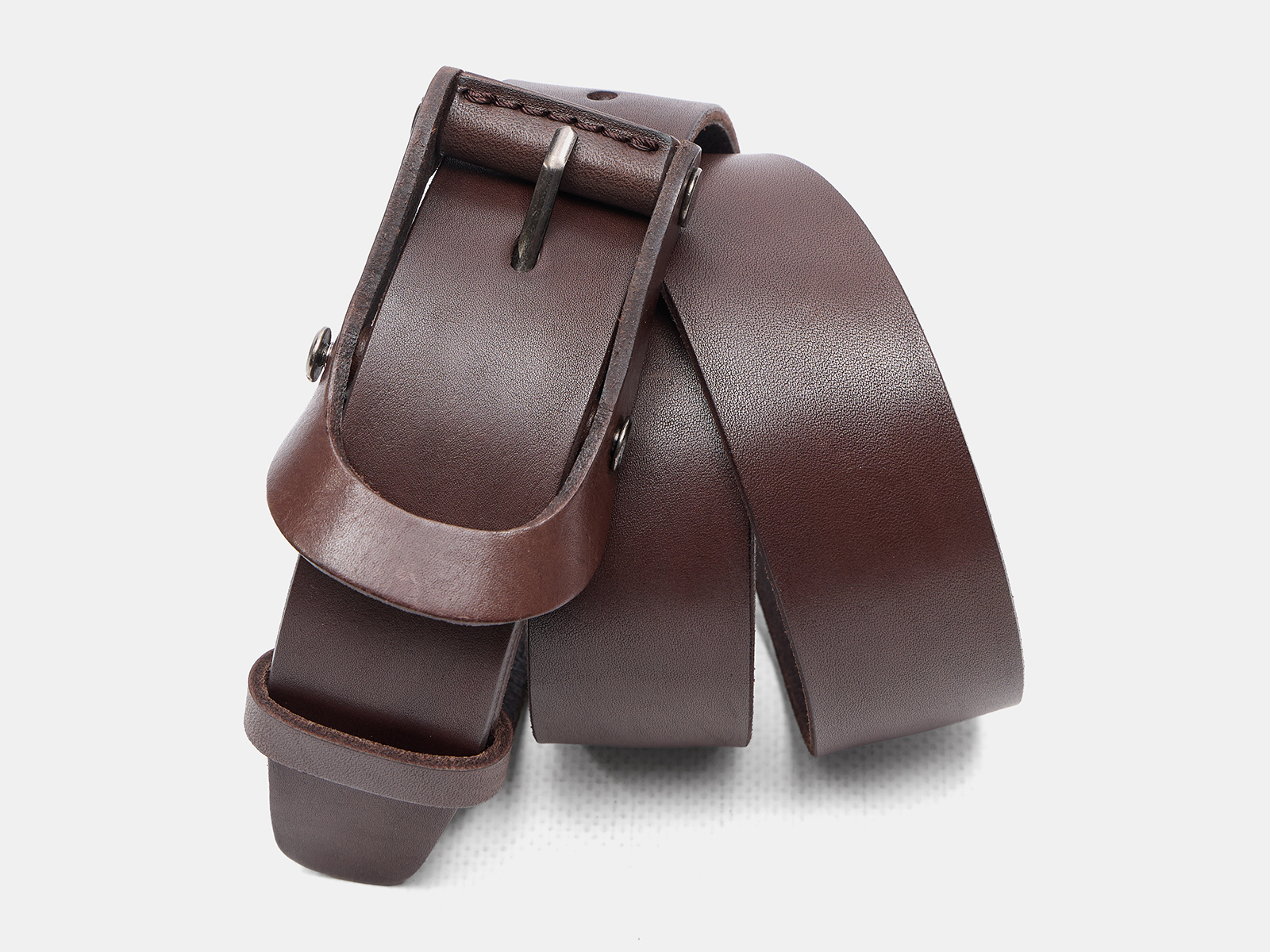 Кожаный коричневый мужской джинсовый ремень B40-2356