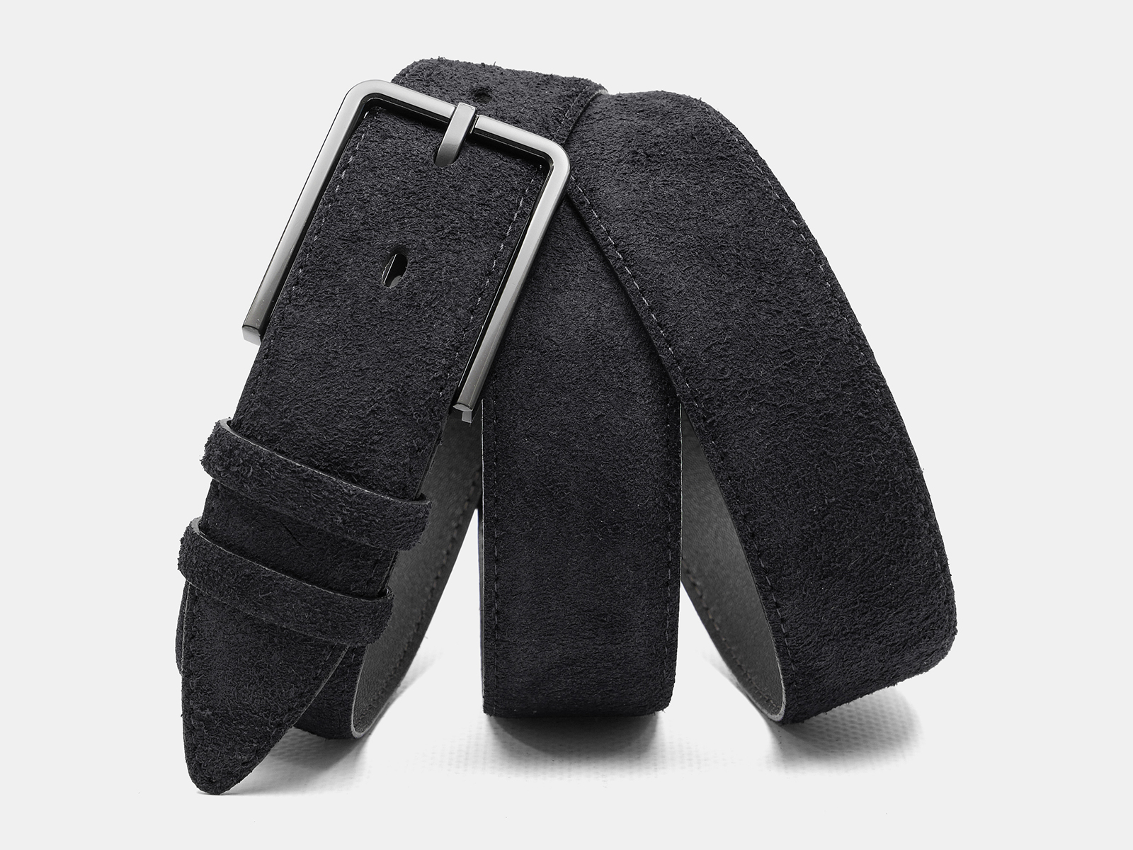 Кожаный черный мужской классический ремень ZM35-09