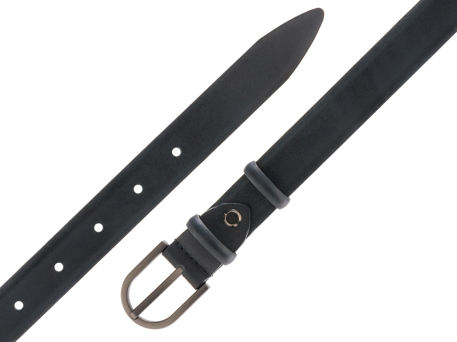 Кожаный синий женский джинсовый ремень B25-222