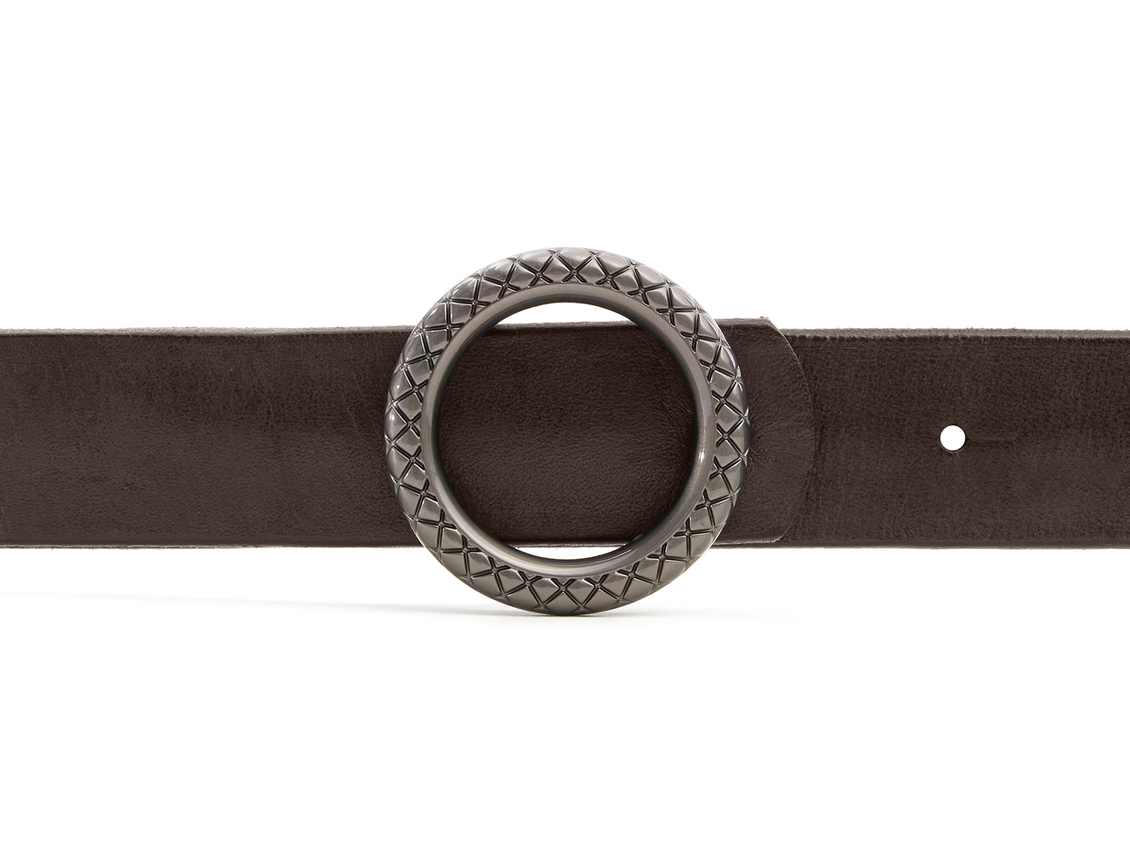 Кожаный коричневый женский джинсовый ремень B25-211