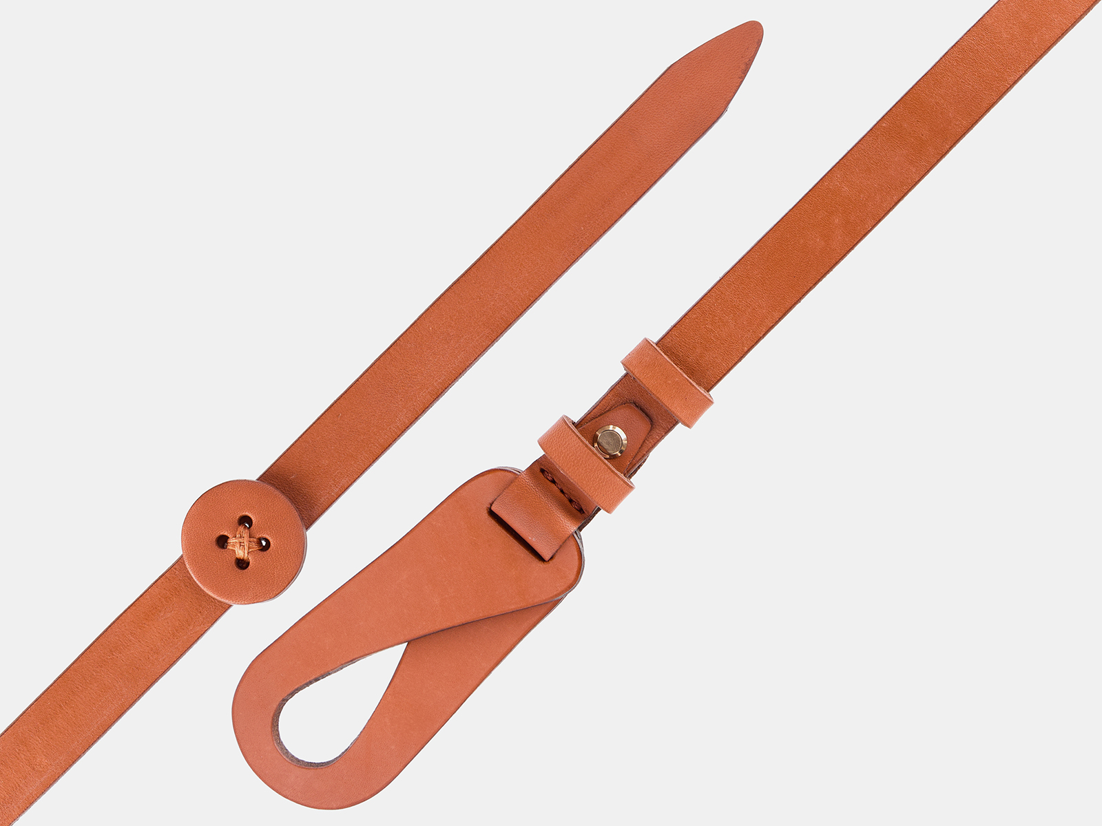 Кожаный оранжевый женский джинсовый ремень B20-37