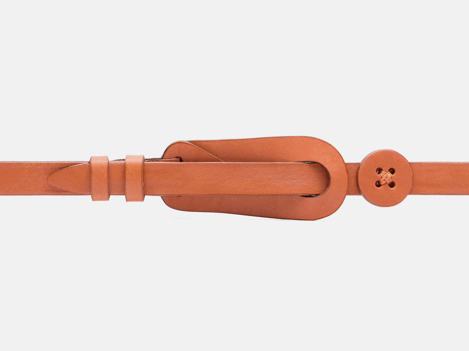 Кожаный оранжевый женский джинсовый ремень B20-37