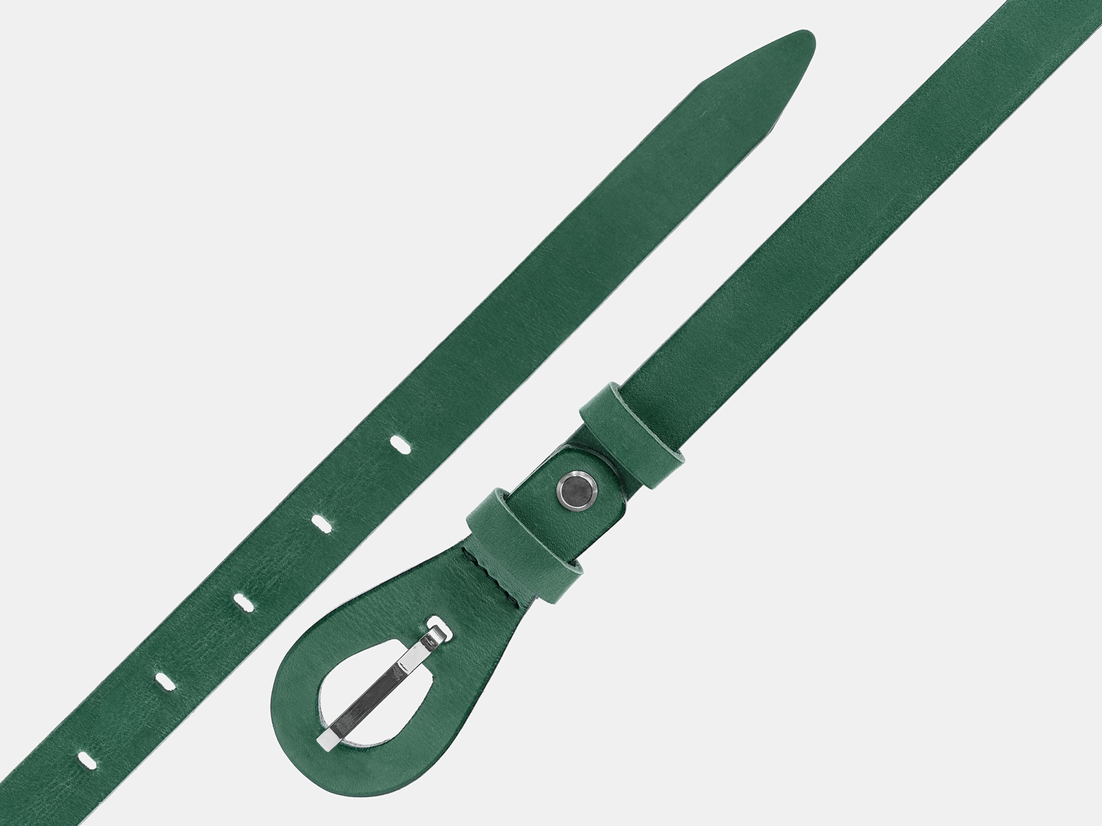 Кожаный зеленый женский джинсовый ремень B20-34