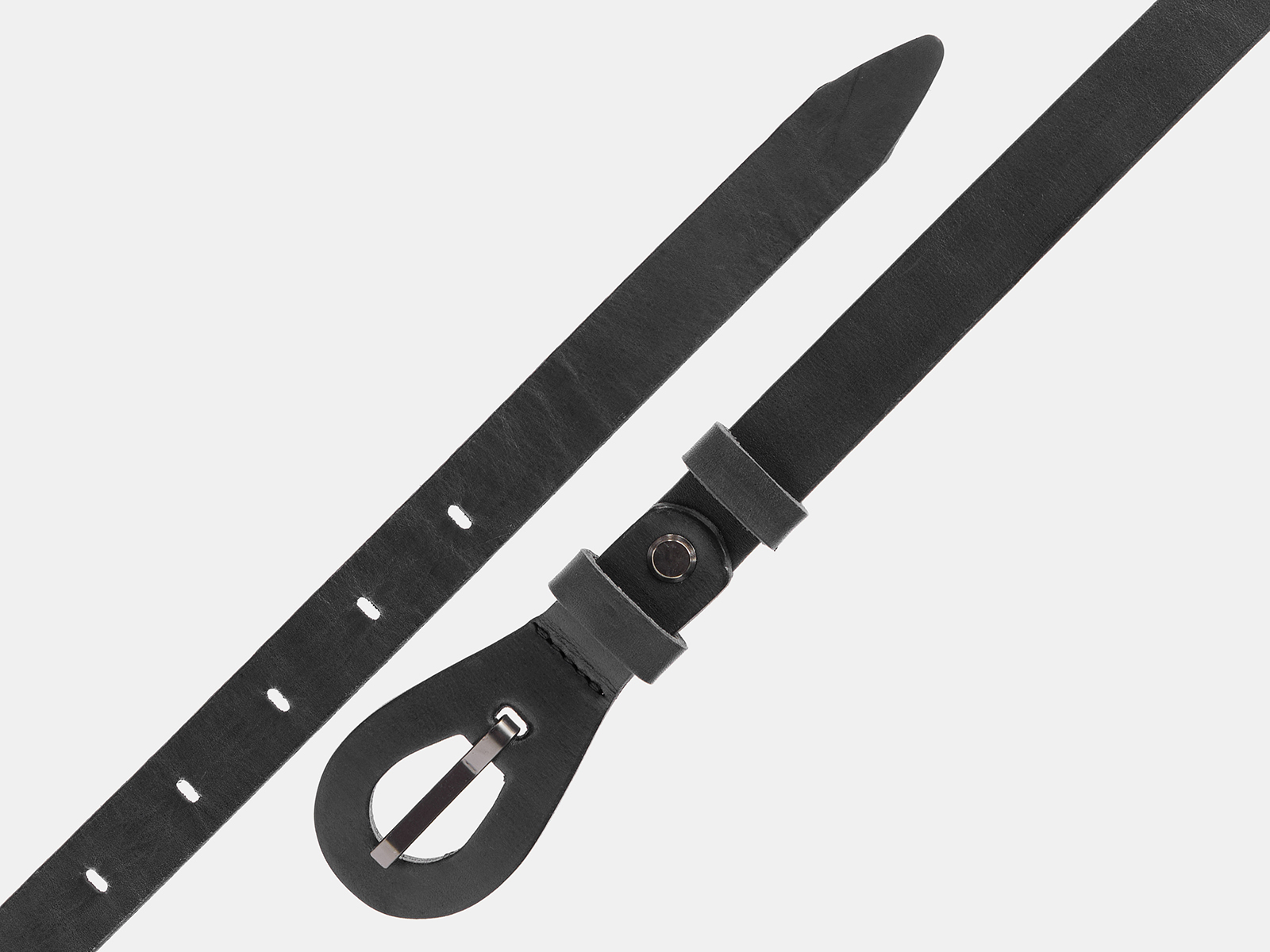 Кожаный черный женский джинсовый ремень B20-35