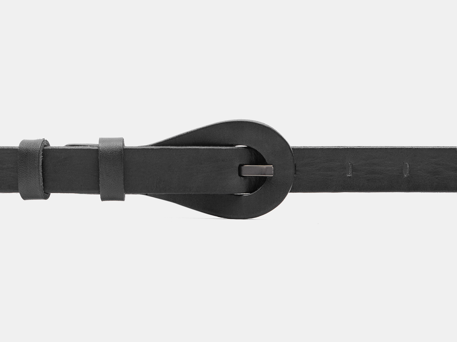 Кожаный черный женский джинсовый ремень B20-35