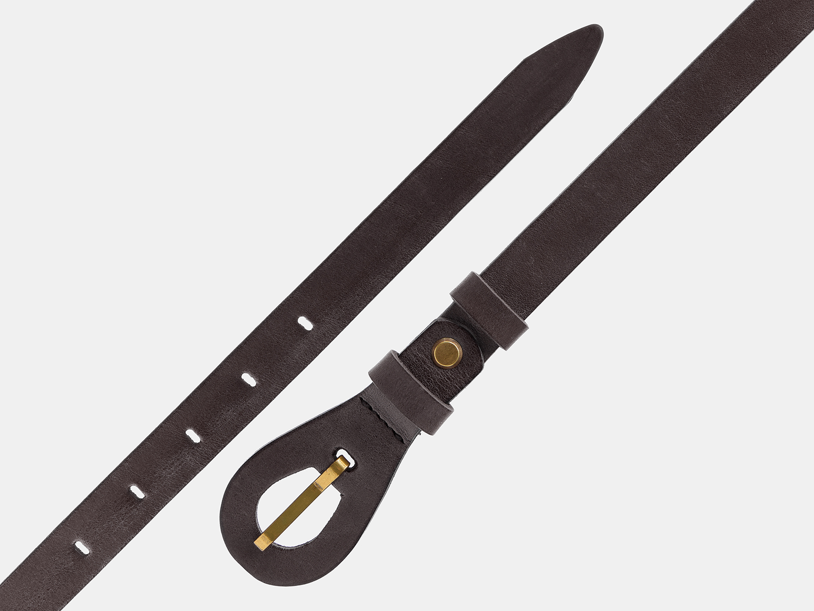 Кожаный коричневый женский джинсовый ремень B20-36