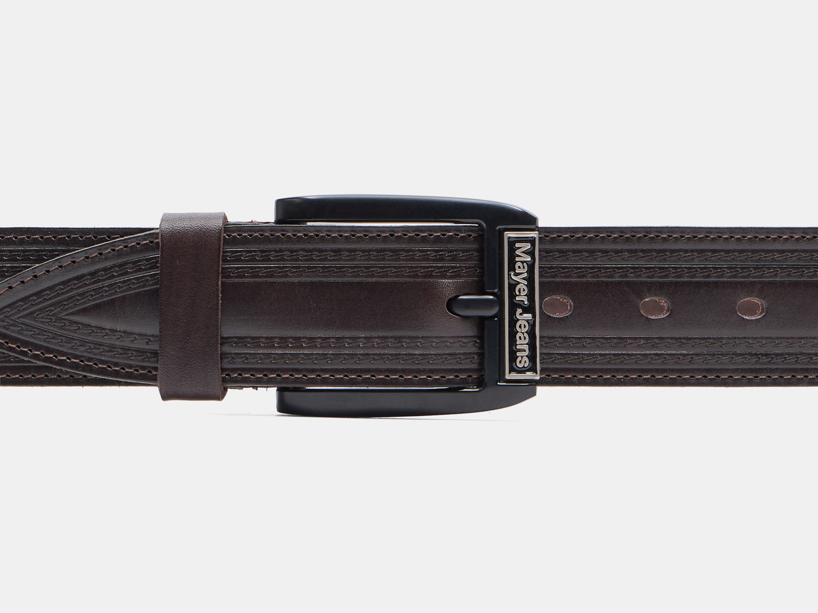 Кожаный коричневый мужской джинсовый ремень B40-2390