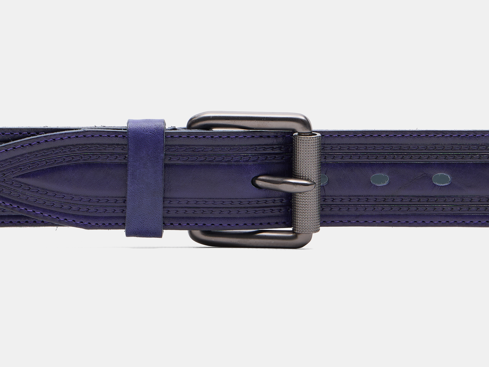 Кожаный синий мужской джинсовый ремень B40-2394