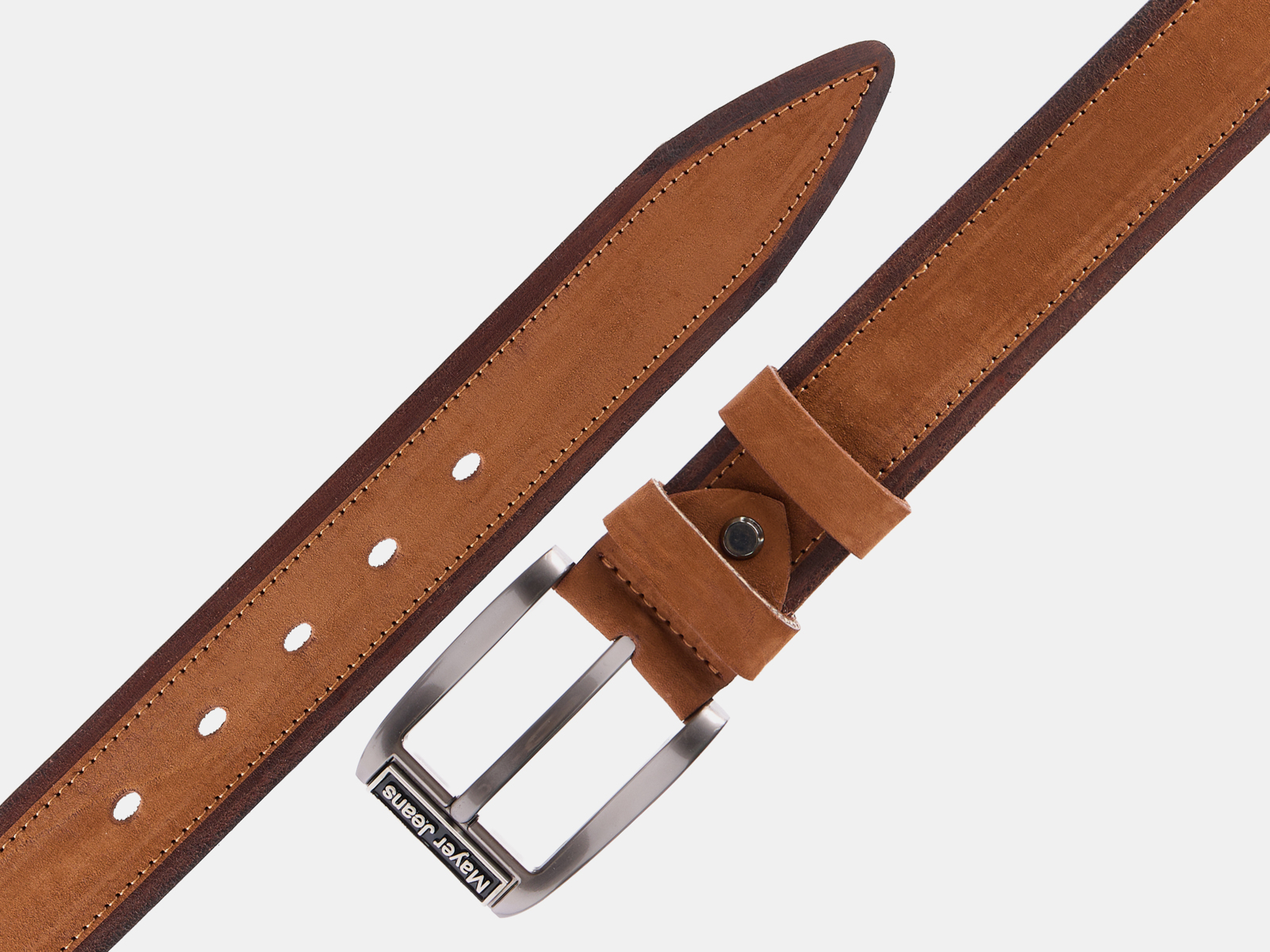 Кожаный коньяк мужской джинсовый ремень B40-2372