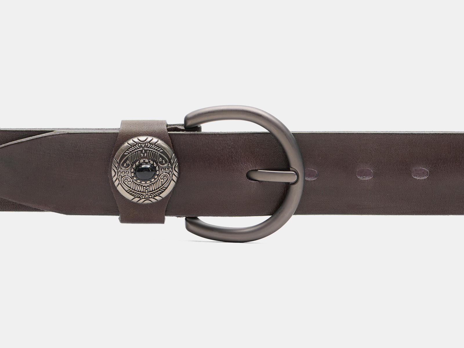 Кожаный коричневый женский джинсовый ремень B40-2378