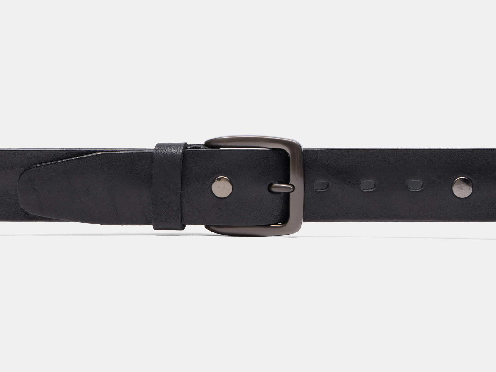 Кожаный черный мужской джинсовый ремень B40-2361