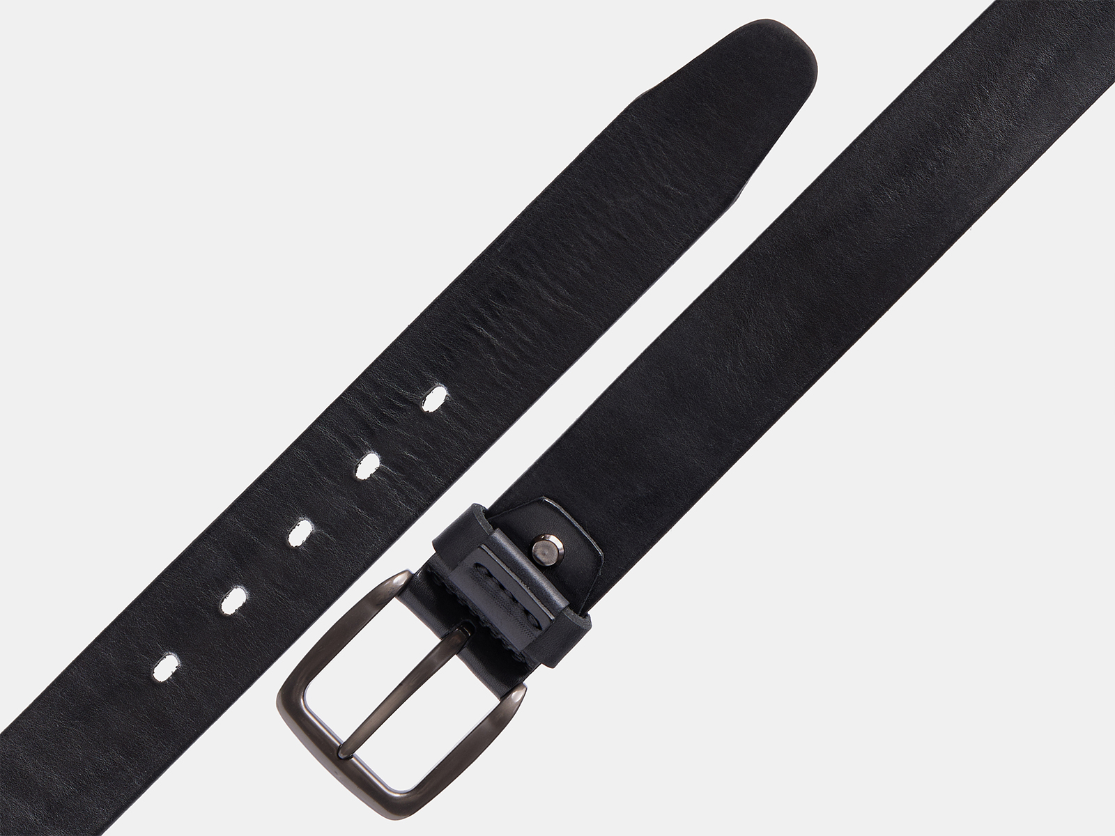 Кожаный черный мужской джинсовый ремень B40-2367