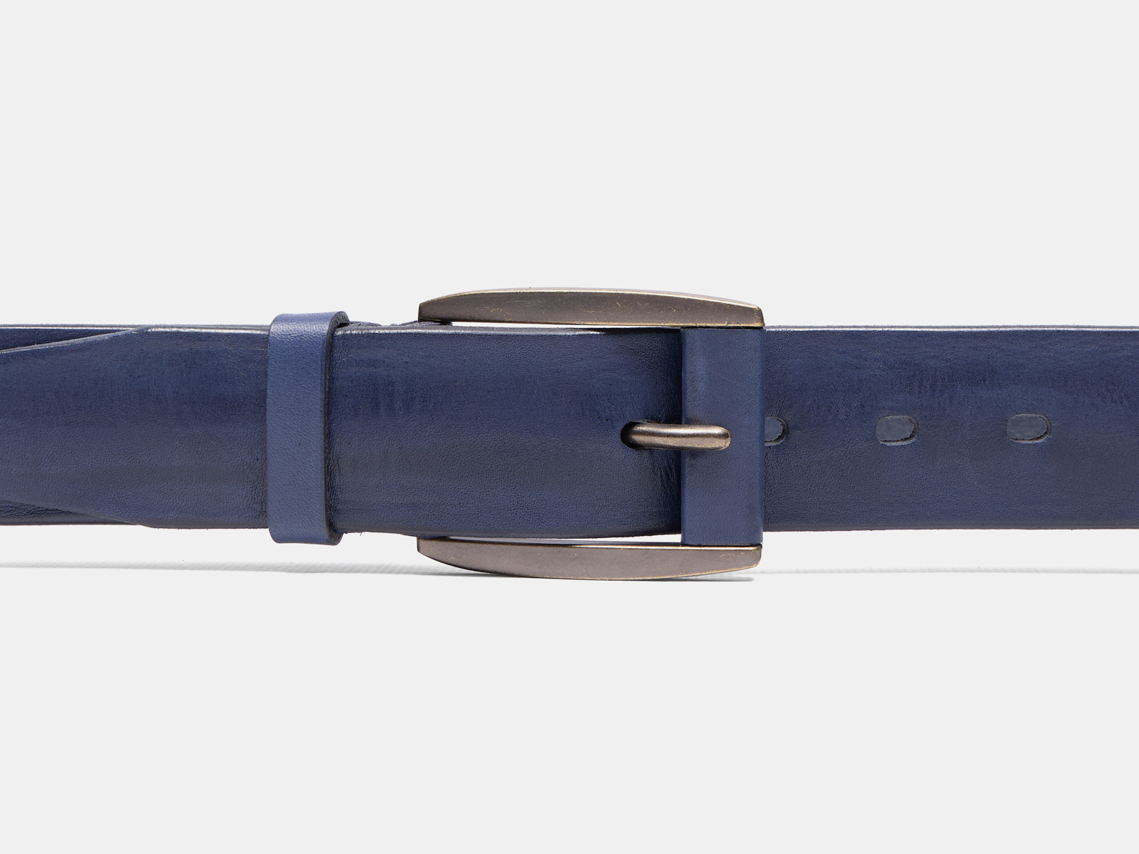 Кожаный синий мужской джинсовый ремень B40-2368