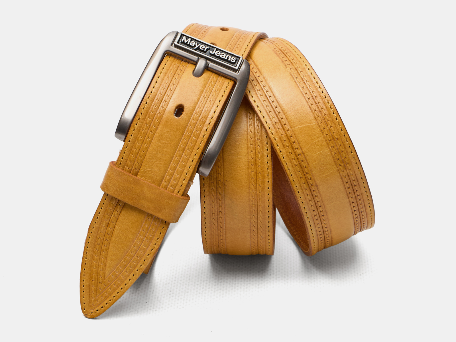 Кожаный манго мужской джинсовый ремень Double40 Mango3