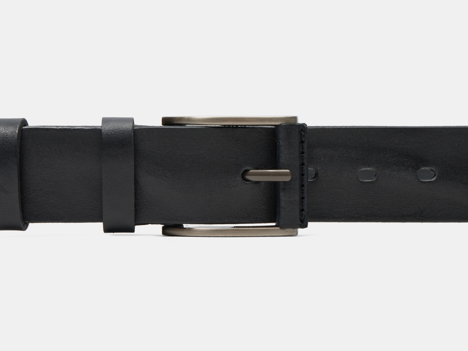 Кожаный черный мужской джинсовый ремень Fix 2Sh Black H