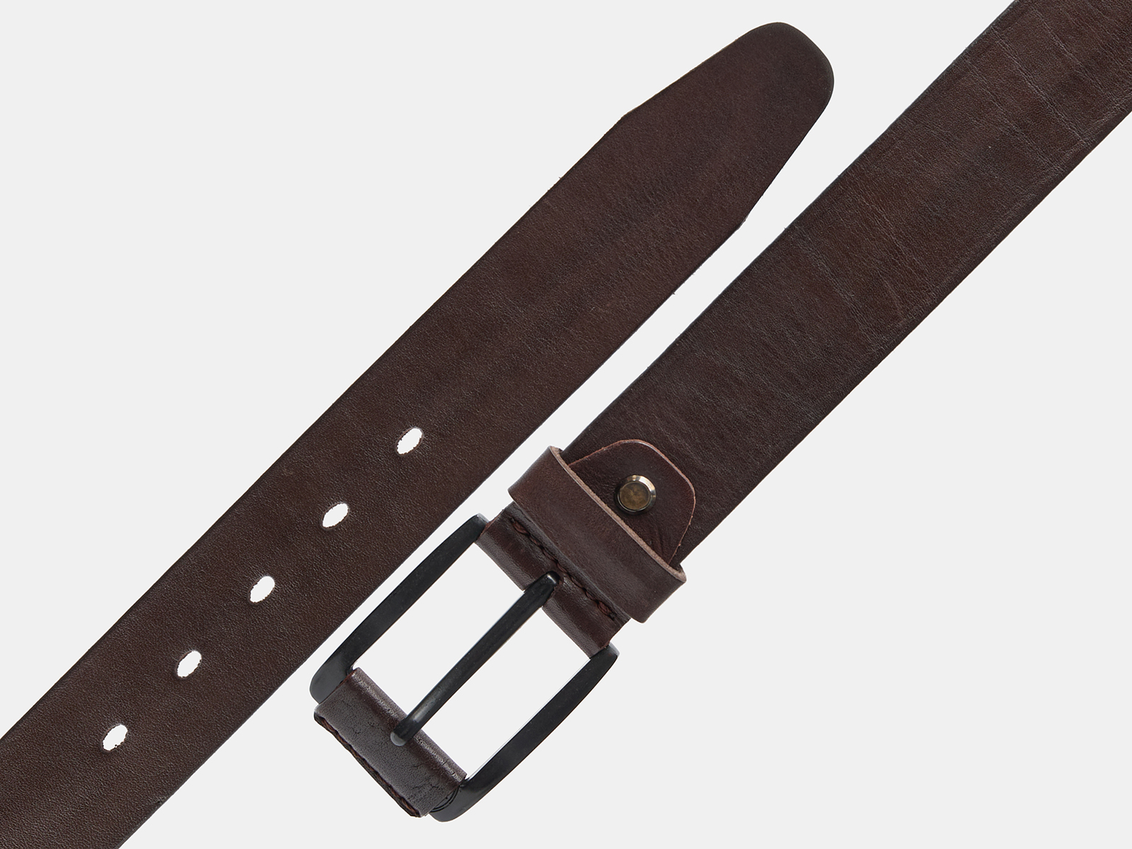 Кожаный коричневый мужской джинсовый ремень KojaBuckle/BrownB