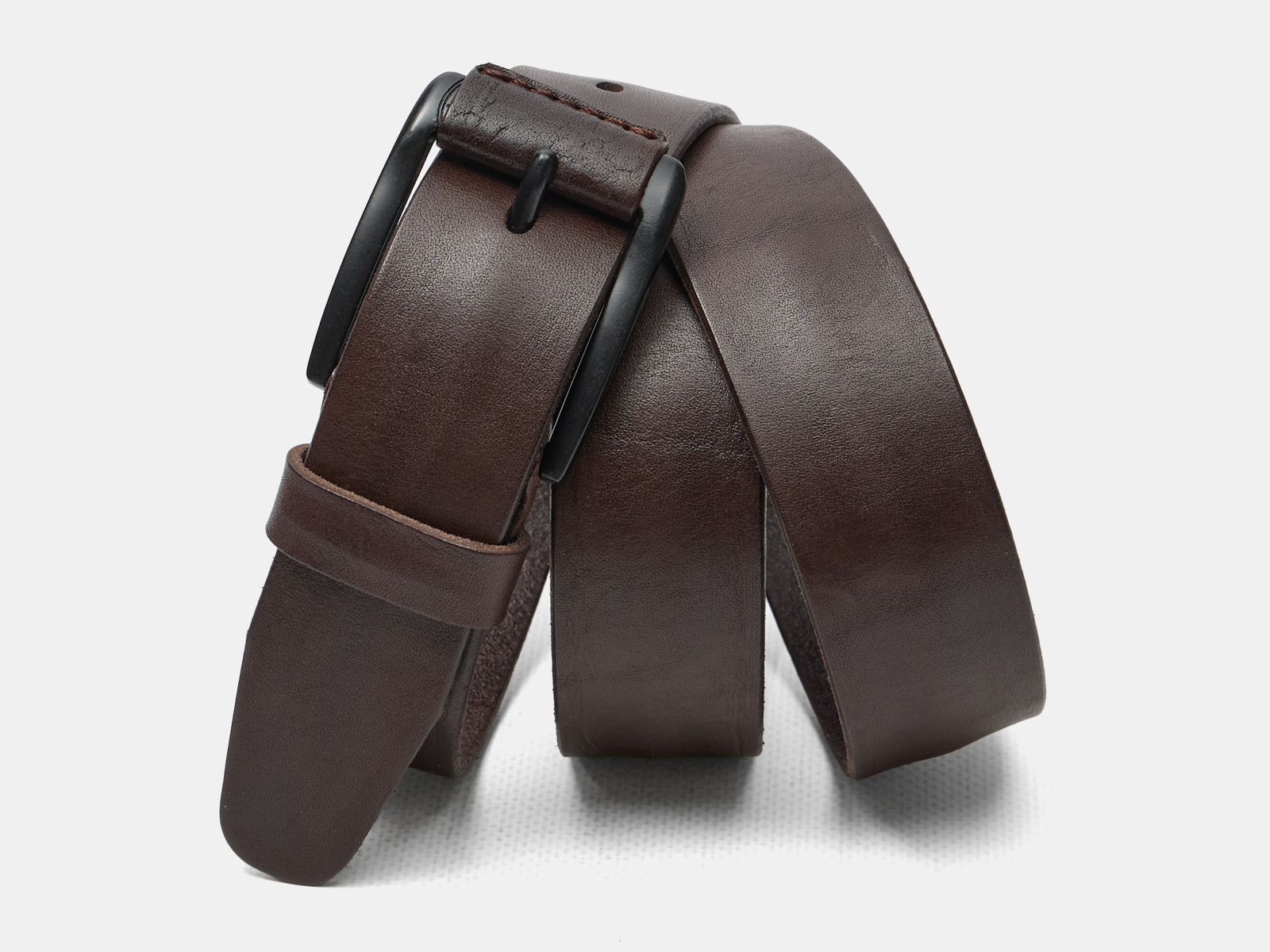 Кожаный коричневый мужской джинсовый ремень KojaBuckle/BrownB