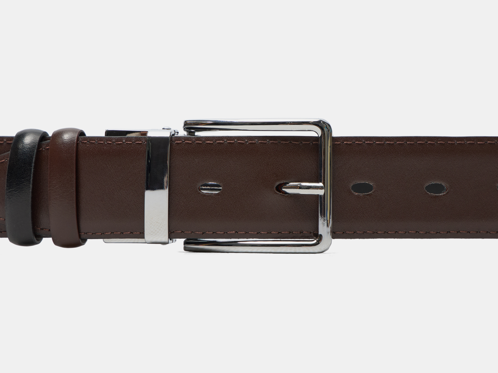 Кожаный черный мужской джинсовый ремень Perevertish Black N