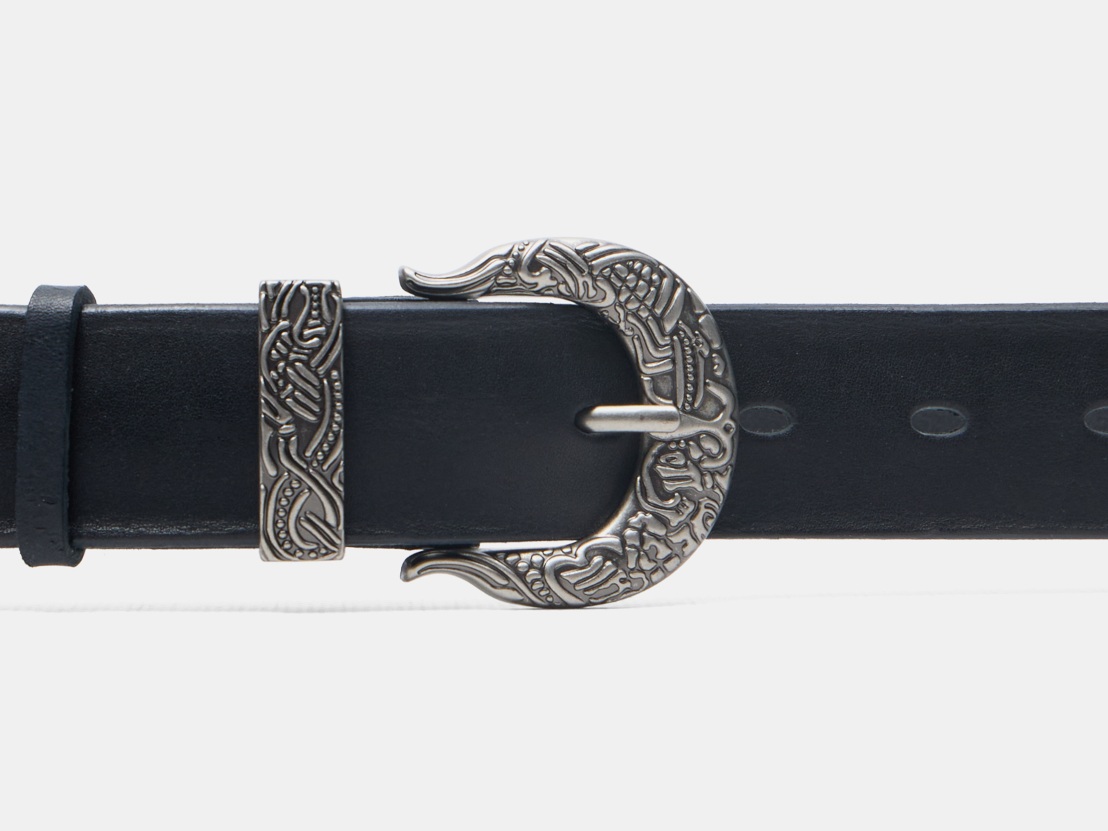 Кожаный черный женский джинсовый ремень Renes35 Black S