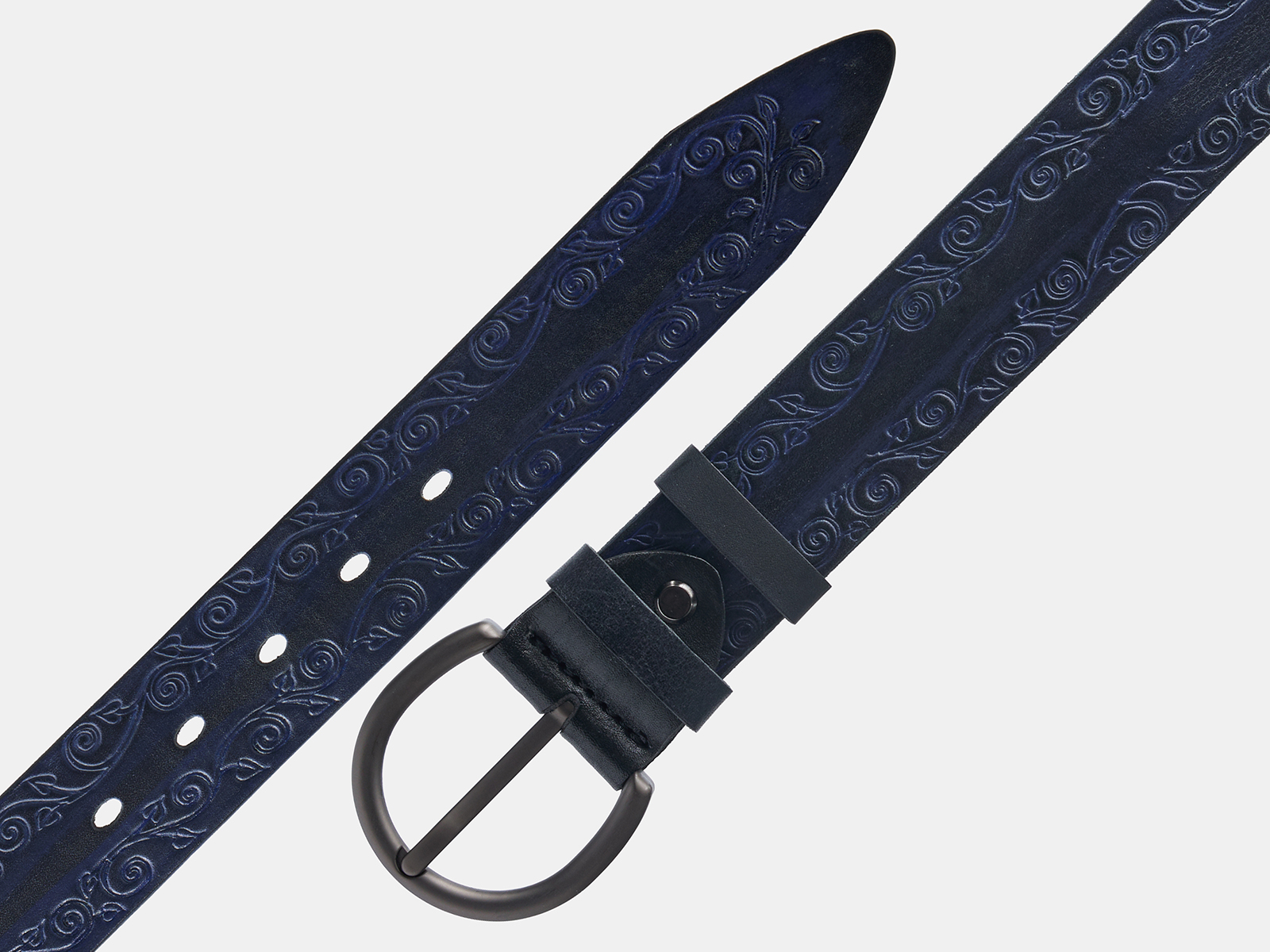 Кожаный синий женский джинсовый ремень Kovan40 BlueBlue H