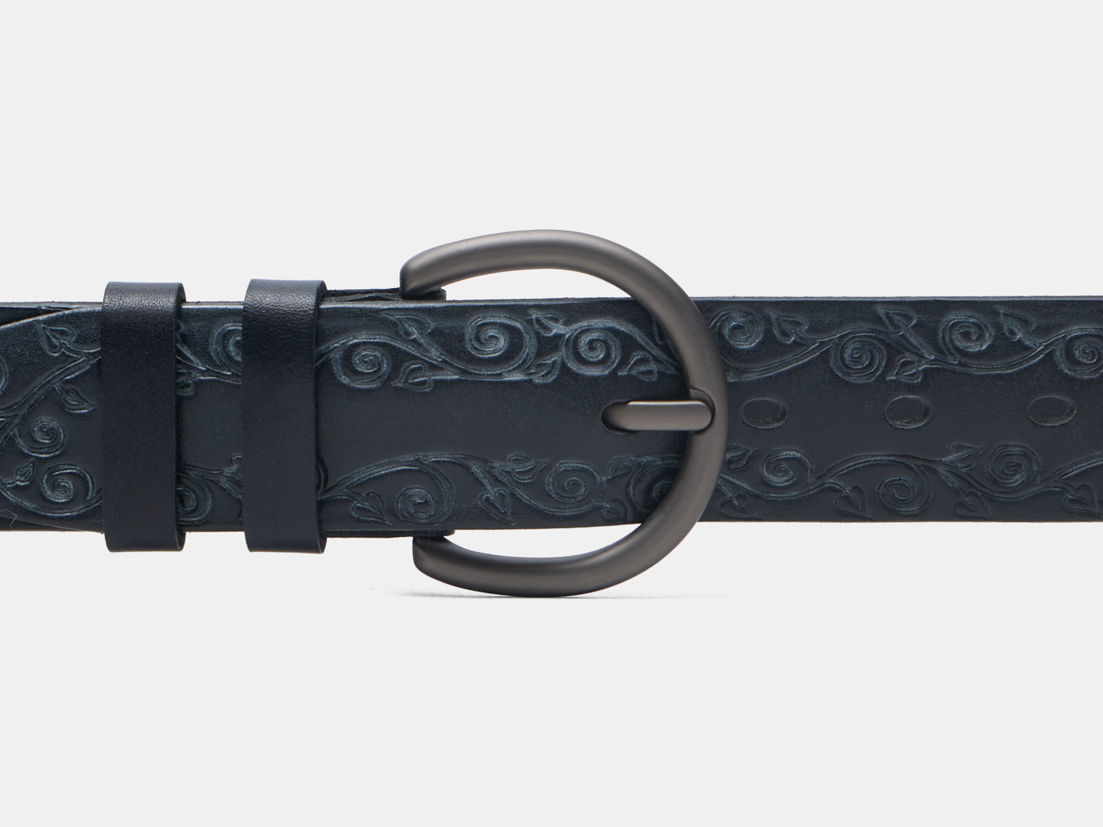 Кожаный черный женский джинсовый ремень Kovan40 BlackGray H