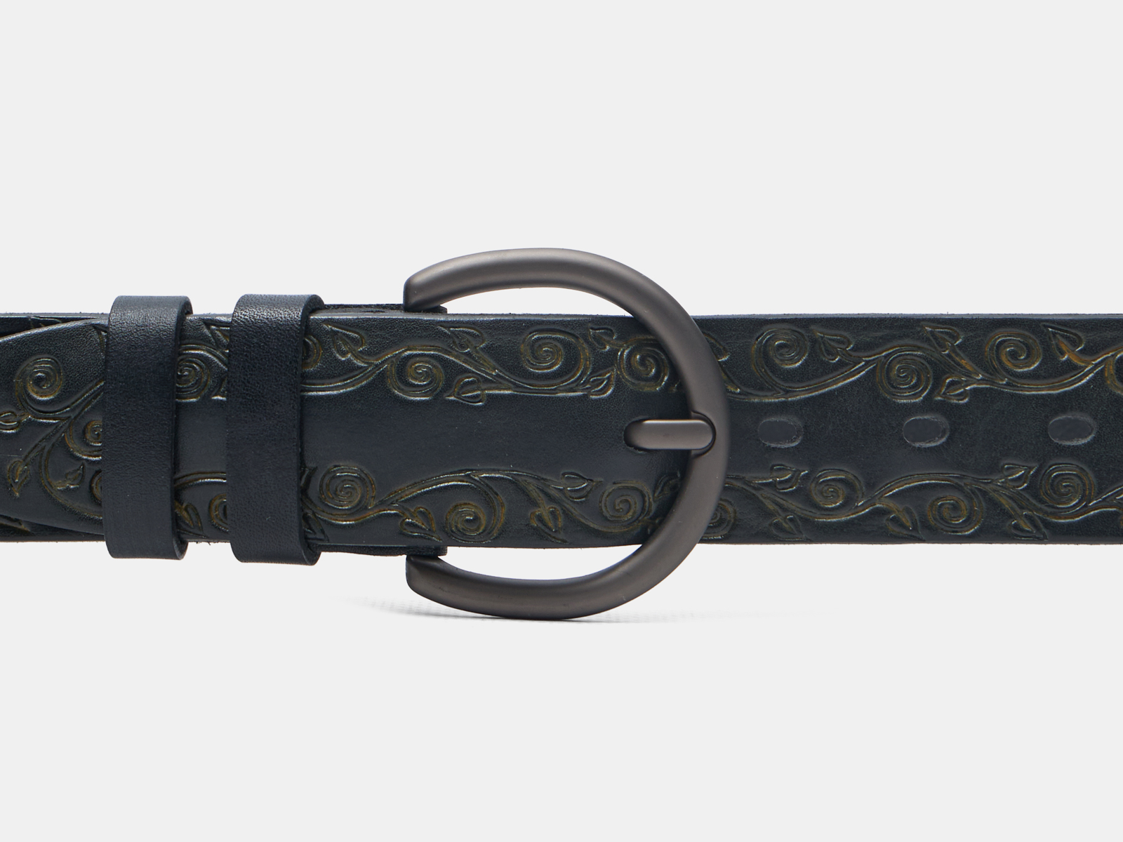 Кожаный черный женский джинсовый ремень Kovan40 BlackOhra H