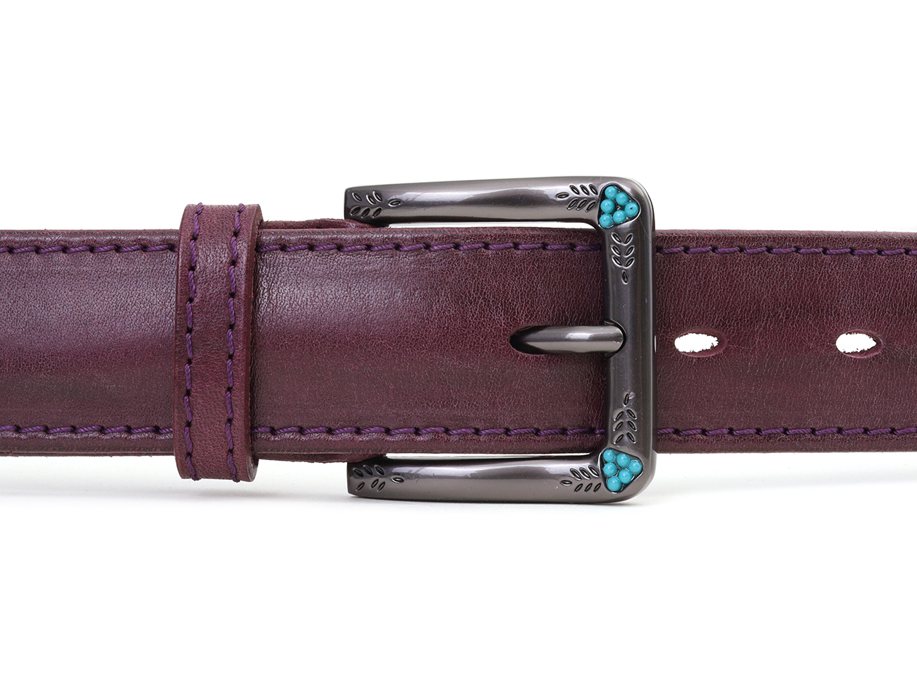 Кожаный фиолетовый женский джинсовый ремень B35-72