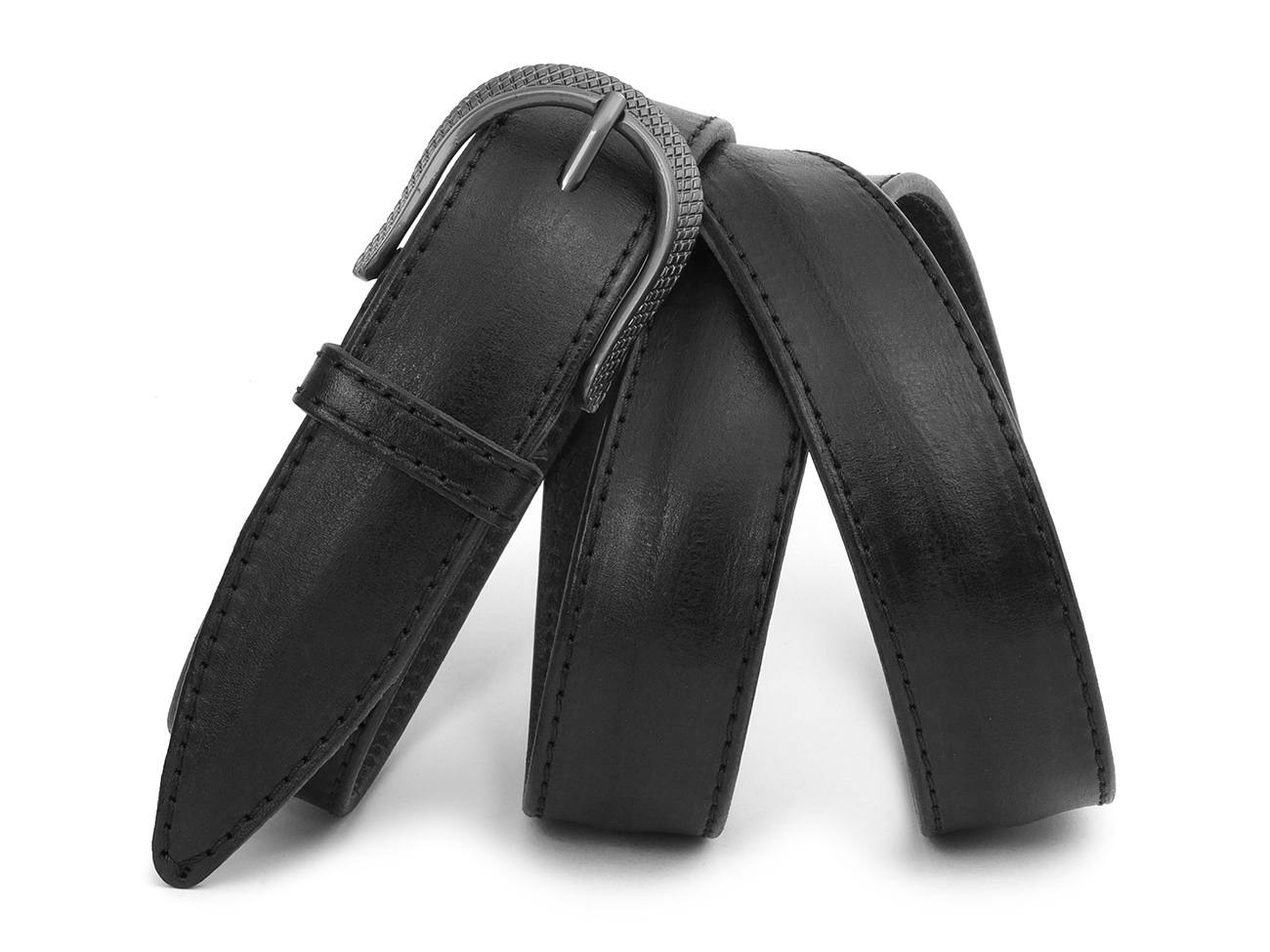 Кожаный черный женский джинсовый ремень B35-81