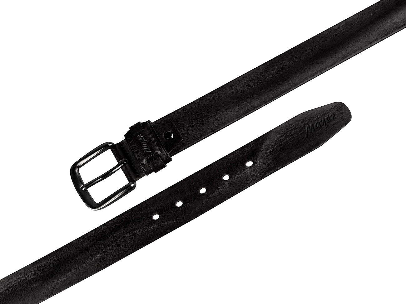 Кожаный черный мужской джинсовый ремень B40-1094