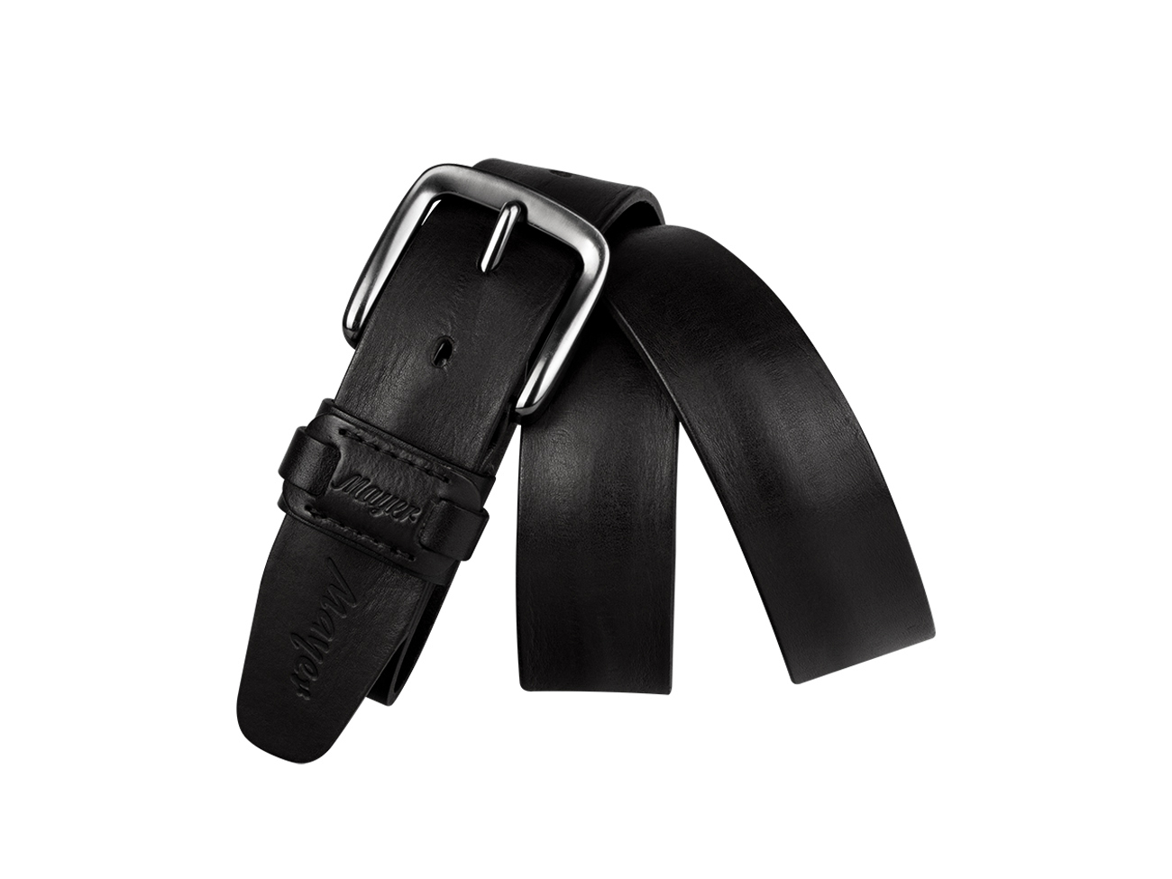 Кожаный черный мужской джинсовый ремень B40-1094