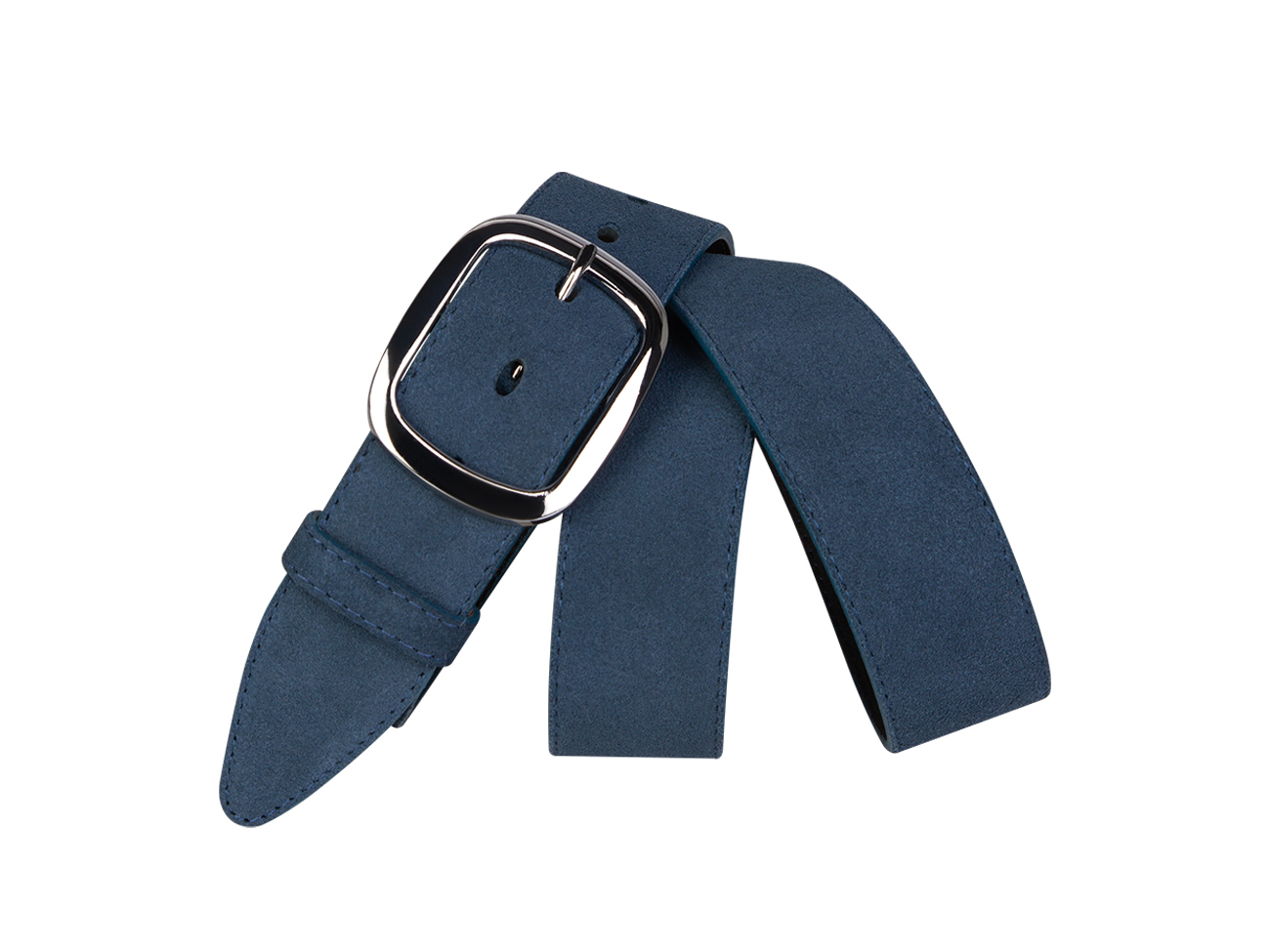 Кожаный синий женский джинсовый ремень B40-1125