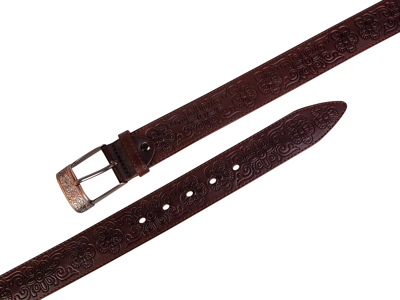 Кожаный коричневый женский джинсовый ремень B40-1140