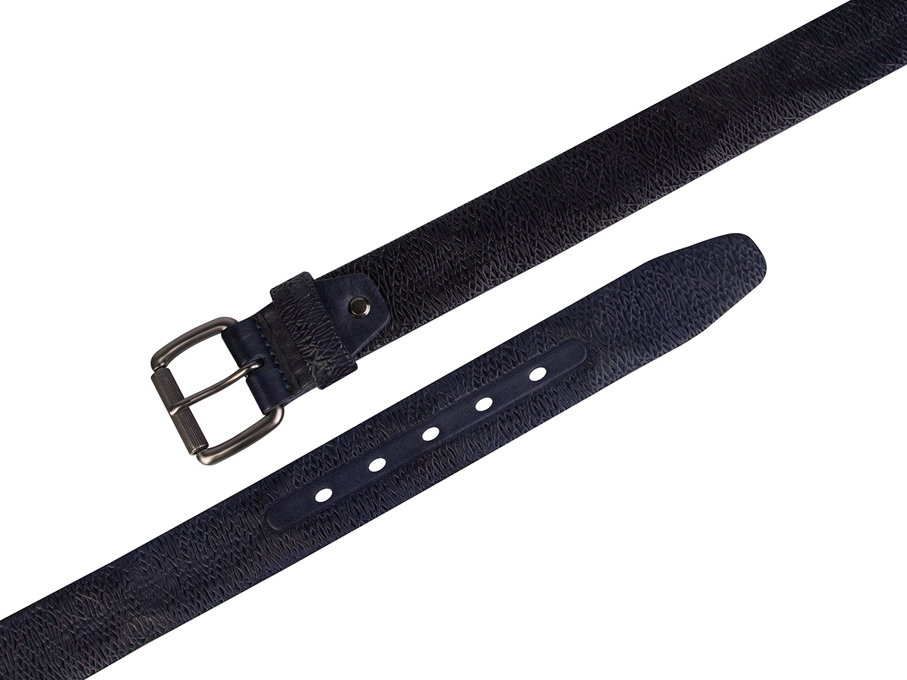 Кожаный синий мужской джинсовый ремень B40-1168