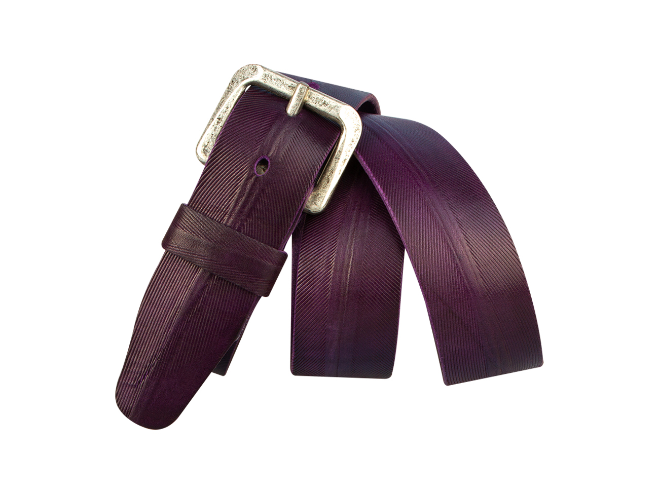 Кожаный фиолетовый мужской джинсовый ремень B40-1272