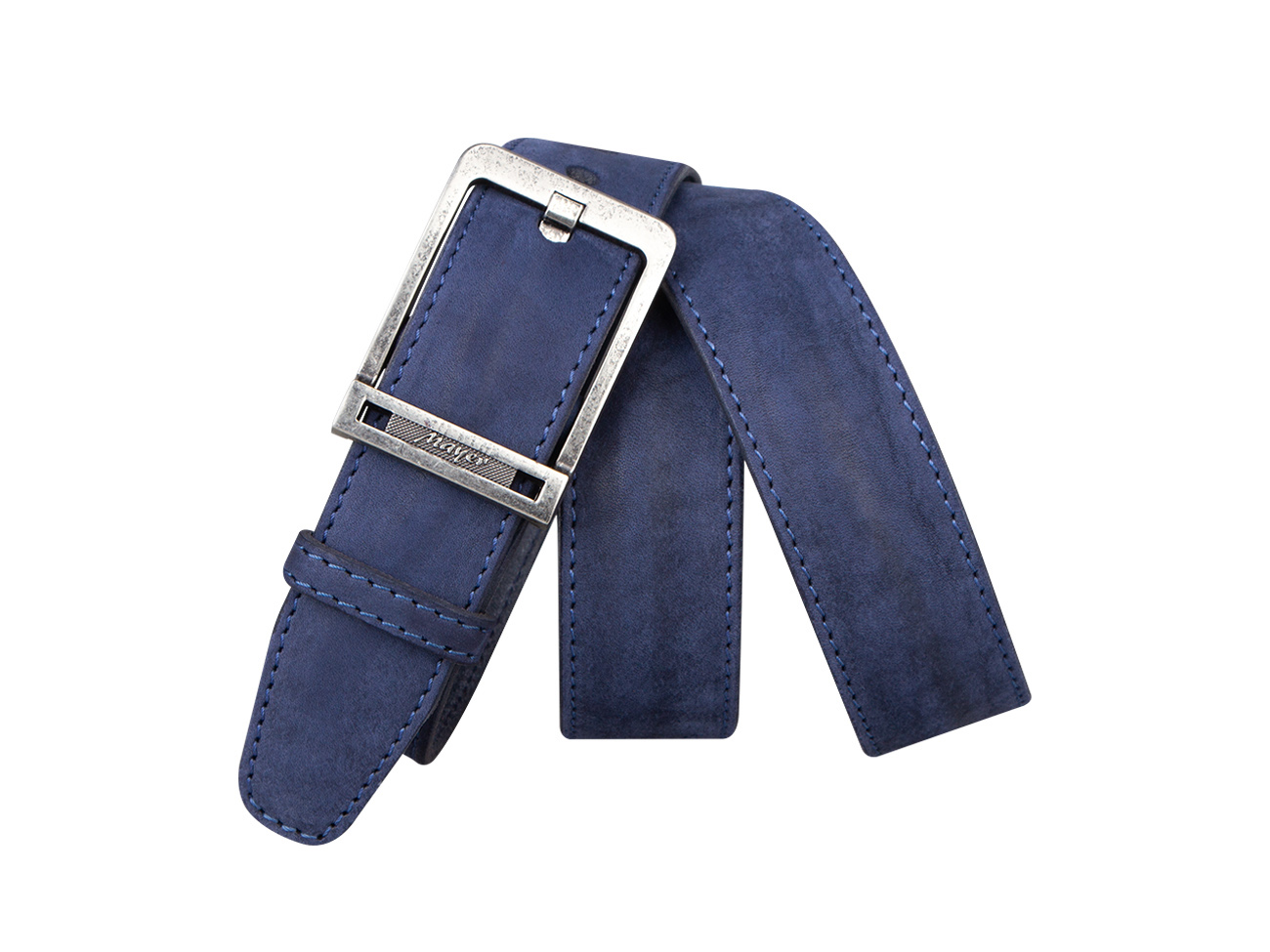 Кожаный синий мужской джинсовый ремень B40-1277