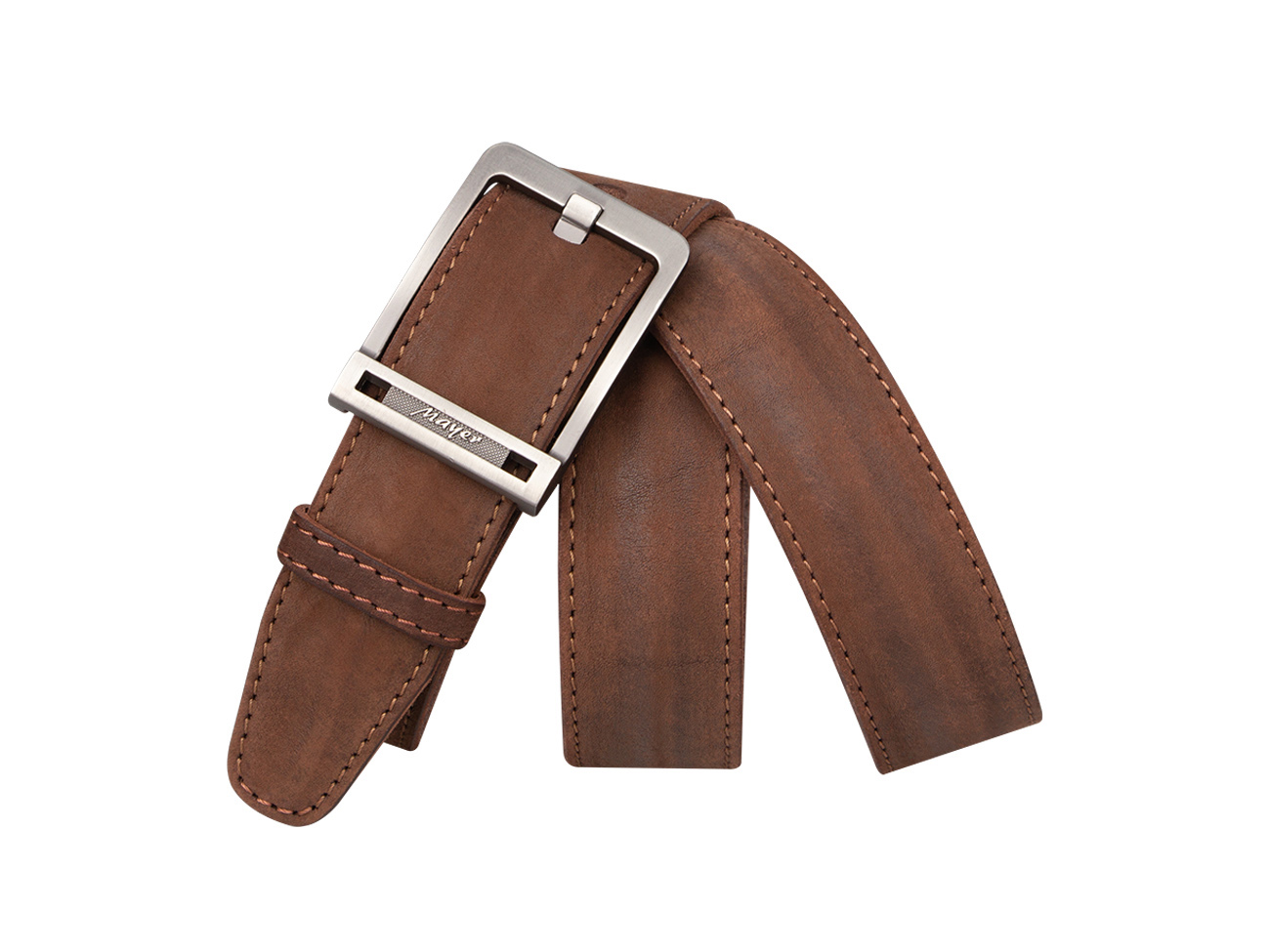 Кожаный коричневый мужской джинсовый ремень B40-1279