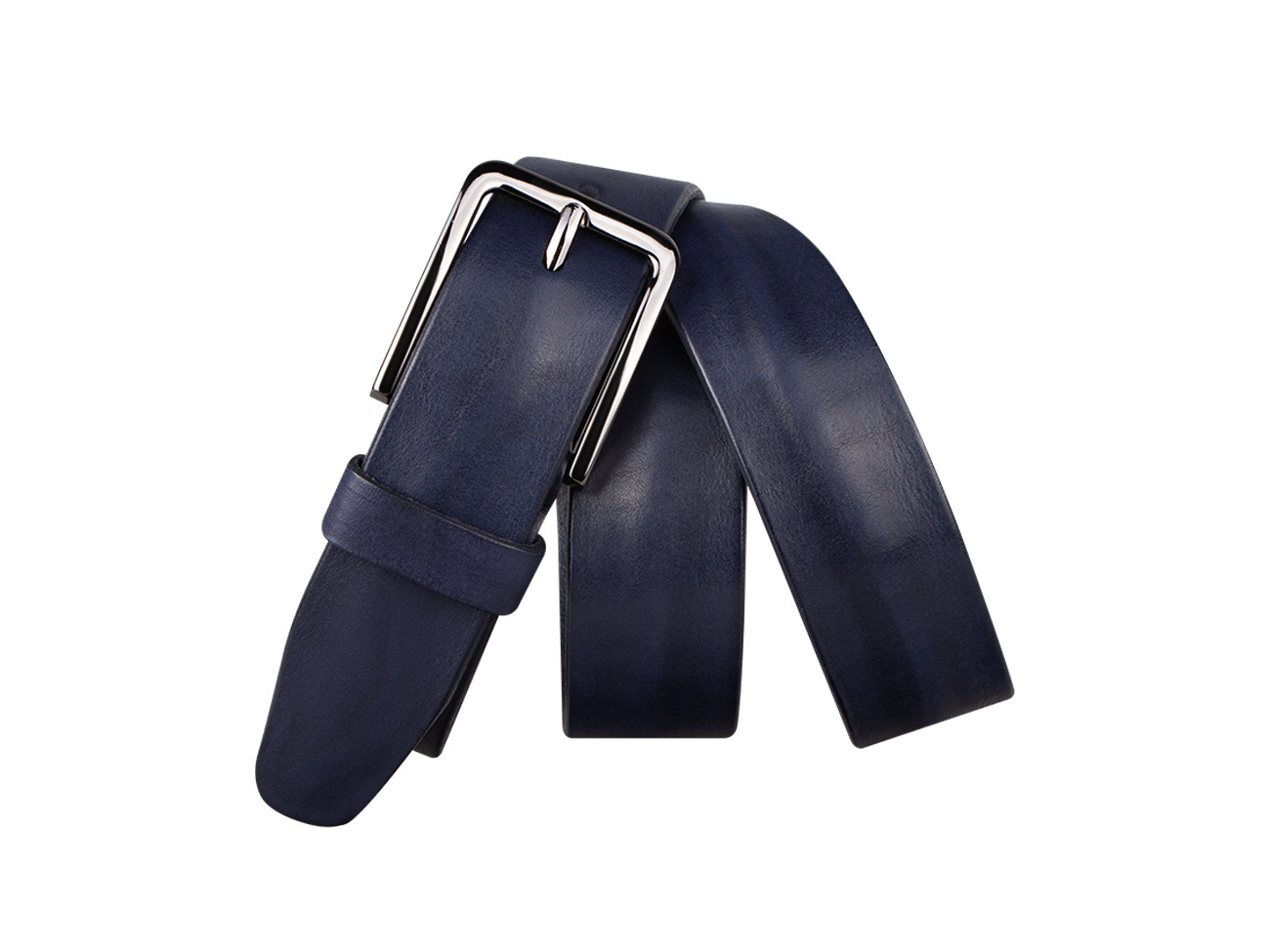 Кожаный синий мужской джинсовый ремень B40-1288