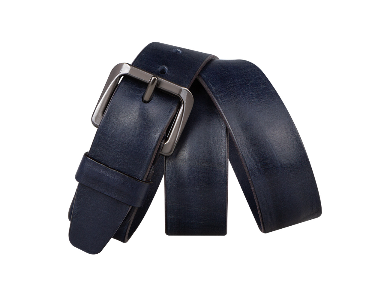 Кожаный синий мужской джинсовый ремень B40-1325