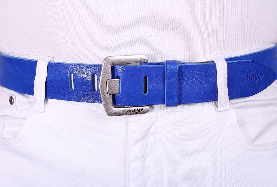 Кожаный синий женский джинсовый ремень B40-188