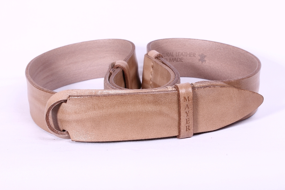 Кожаный бежевый женский джинсовый ремень B40-36