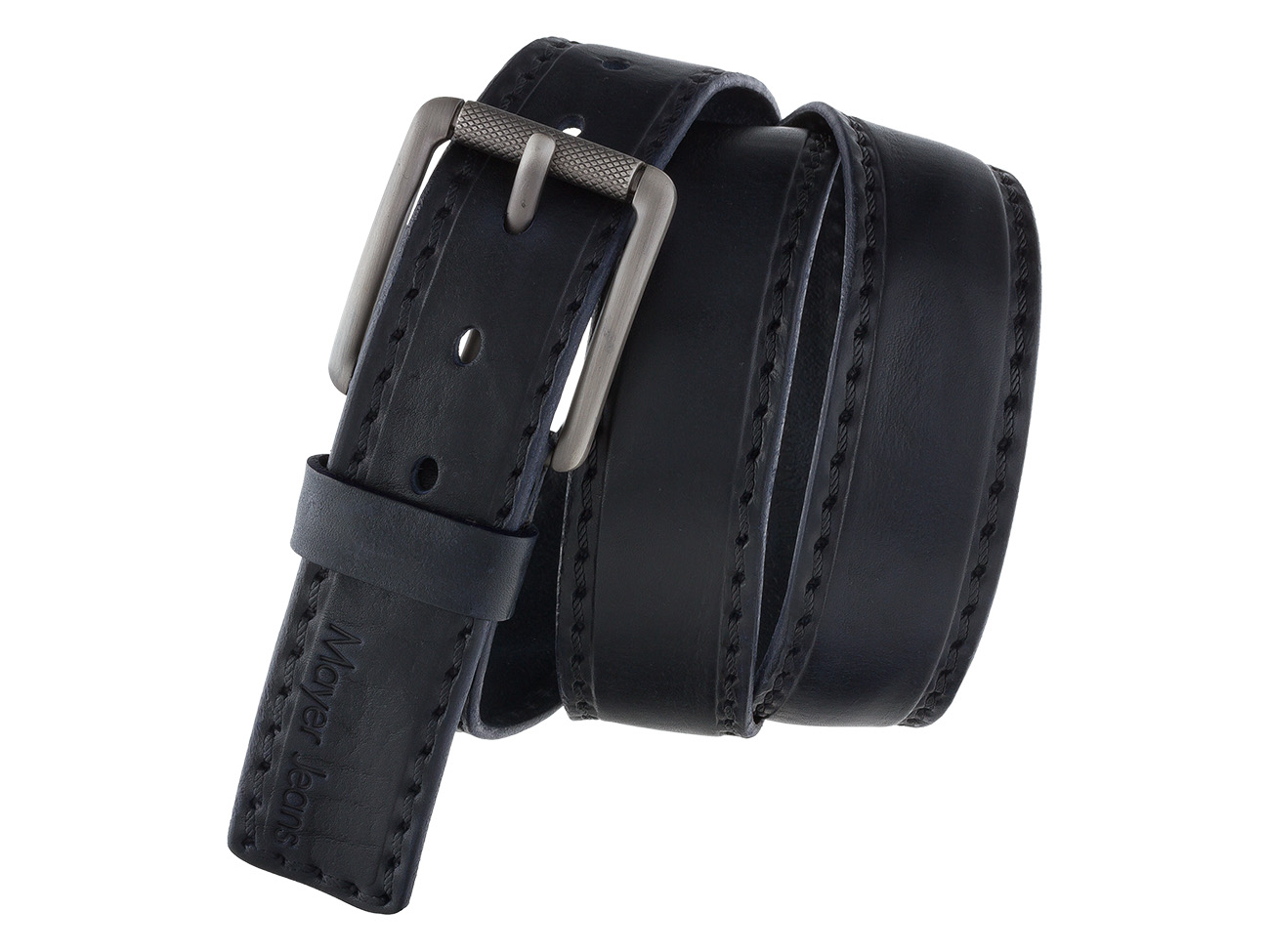 Кожаный синий мужской джинсовый ремень B40-680